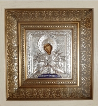 Ікона Богородиці "Семистрільна" (14х15, сріблення)