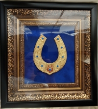Сувенір "Підкова" (позолота, синя)