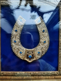 Сувенір "Підкова" (позолота, синя)