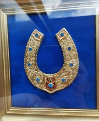 Сувенір "Підкова" (22х23, позолота, синя)