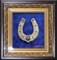 Сувенір "Підкова" (позолота, синя)