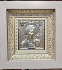 Икона Иисуса Христа "Спаситель" (14х15, серебрение, ф5)