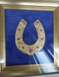 Сувенір "Підкова" (22х23, позолота, синя)