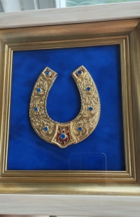 Сувенір "Підкова" (22х23, позолота, синя)