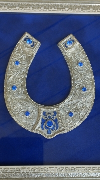 Сувенір "Підкова" (22х23, сріблення, синя)