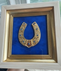 Сувенір "Підкова" (22х23, позолота, синя)